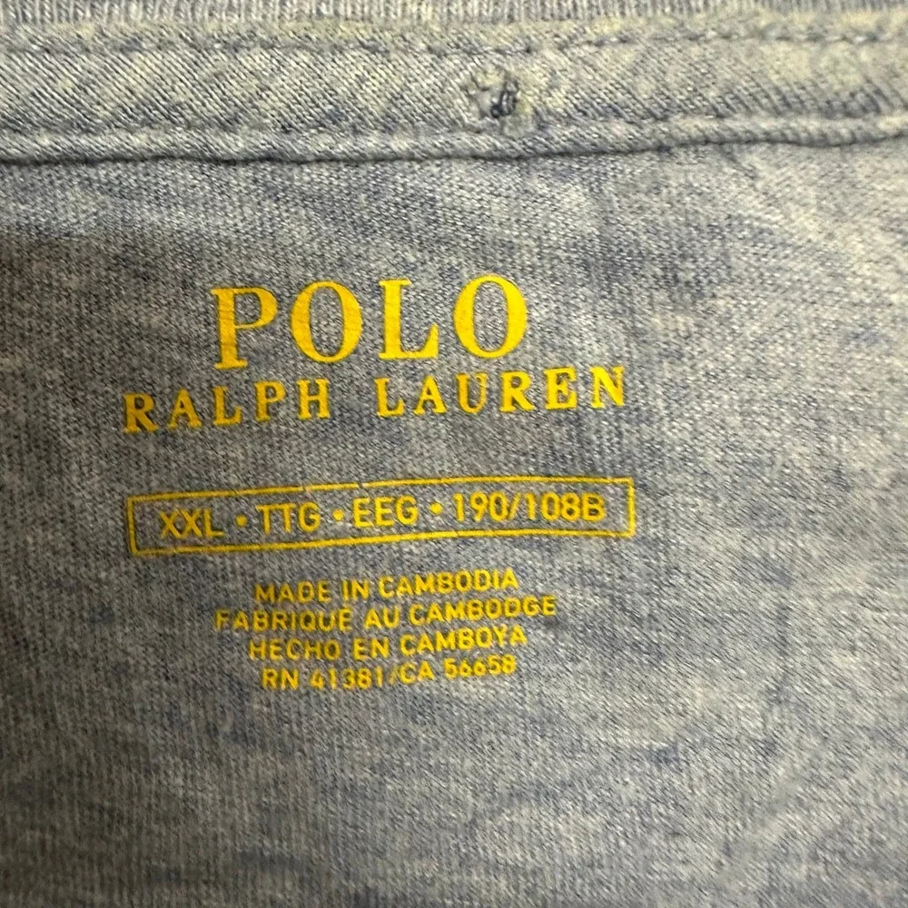 Polo Ralph Lauren T-Shirt Mens Size XXL Light Blue Heathered Cotton Short Sleeve